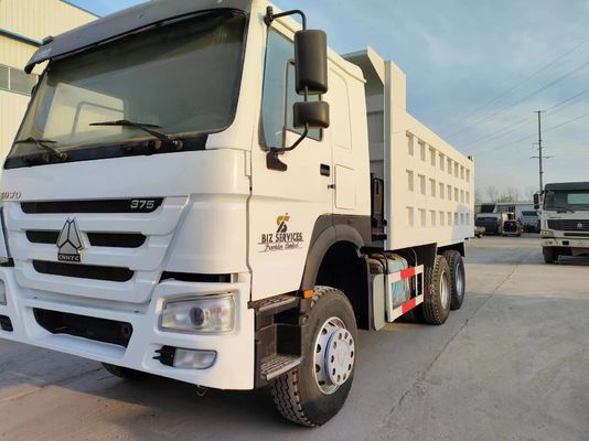 6×4 Lifting Front Style Dump Truck 351-450HP Sinotruck usado HOWO 10wheeler Branco