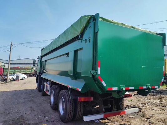 Desenho de pneu radial Sinotruk HOWO Verde 8*4 Caminhão de descarga do tipo U 12 rodas Transporte
