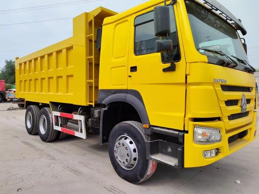Tipo de transmissão manual Sinotruk HOWO camião de descarga de 10 rodas camião de descarga de cor amarela