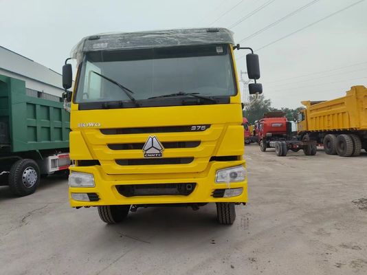 Tipo de transmissão manual Sinotruk HOWO camião de descarga de 10 rodas camião de descarga de cor amarela