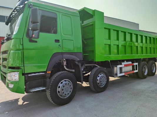 Estilo de elevação frontal 6-8L Capacidade do motor Caminhões de desvio de cor verde HOWO 8*4 Caminhão de descarga