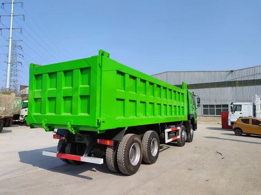 Estilo de elevação frontal 6-8L Capacidade do motor Caminhões de desvio de cor verde HOWO 8*4 Caminhão de descarga
