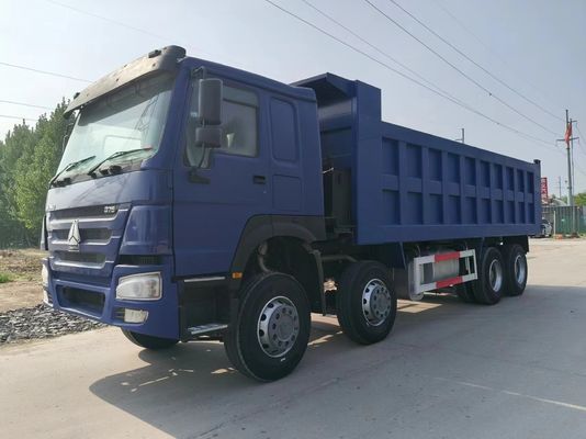 Utilizado HOWO caminhão 8X4 azul escuro Euro3 para descarga pesada na construção urbana