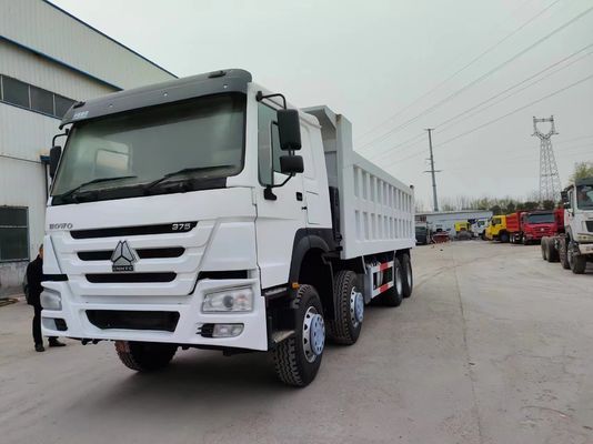 Design de pneu radial 375HP Sinotruk 12 rodas HOWO 8 * 4 camião de descarga para transporte de branco