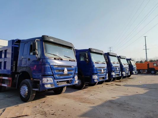 Transmissão manual Tipo 6×4 Tração Rodada Sinotruck HOWO Blue Dump Truck 10 pneus