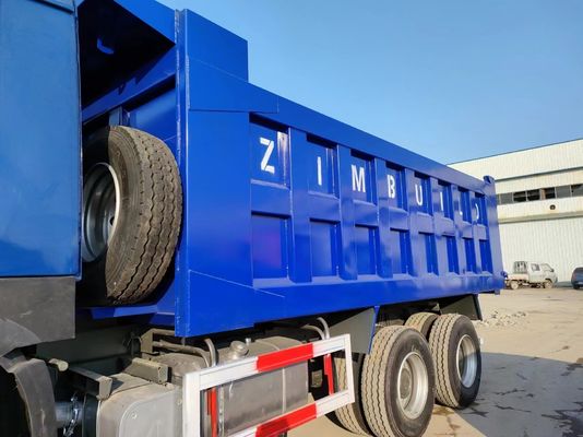 Transmissão manual Tipo 6×4 Tração Rodada Sinotruck HOWO Blue Dump Truck 10 pneus