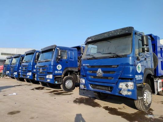 Transmissão manual Tipo 6×4 Tração Rodada Sinotruck HOWO Blue Dump Truck 10 pneus