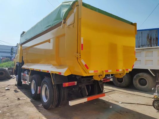 6*4 Caminhão de tipo U amarelo com capotador Caminhão de direita Caminhões de descarga para construção Caminhões de descarga para construção Caminhões de descarga para construção Caminhões de descarga para construção Caminhões de descarga para construção Caminhões HOWO Assentos ≤5