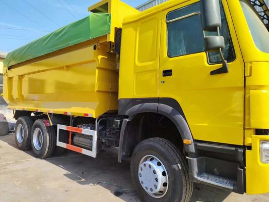6*4 Caminhão de tipo U amarelo com capotador Caminhão de direita Caminhões de descarga para construção Caminhões de descarga para construção Caminhões de descarga para construção Caminhões de descarga para construção Caminhões de descarga para construção Caminhões HOWO Assentos ≤5