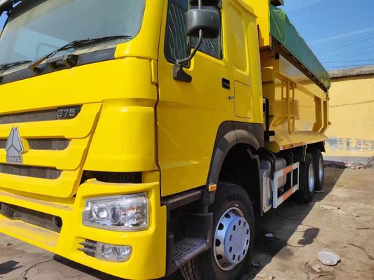 6*4 Caminhão de tipo U amarelo com capotador Caminhão de direita Caminhões de descarga para construção Caminhões de descarga para construção Caminhões de descarga para construção Caminhões de descarga para construção Caminhões de descarga para construção Caminhões HOWO Assentos ≤5