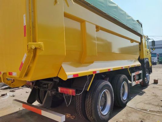6*4 Caminhão de tipo U amarelo com capotador Caminhão de direita Caminhões de descarga para construção Caminhões de descarga para construção Caminhões de descarga para construção Caminhões de descarga para construção Caminhões de descarga para construção Caminhões HOWO Assentos ≤5