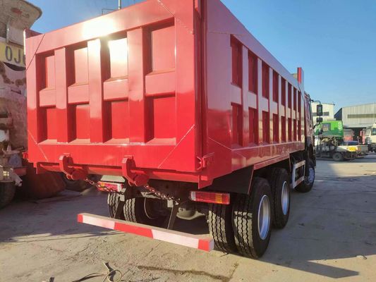 10 pneus Red HOWO 6*4 Dump Truck e segunda mão 351-450hp com design radial