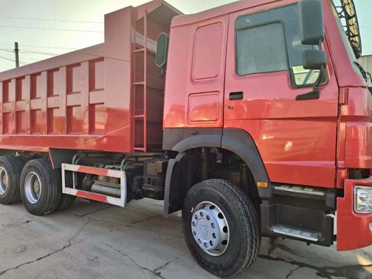 10 pneus Red HOWO 6*4 Dump Truck e segunda mão 351-450hp com design radial
