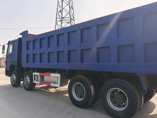 Sinotruk HOWO 8*4 Usado azul camião de descarga com capacidade de motor de 6-8L e direcionamento