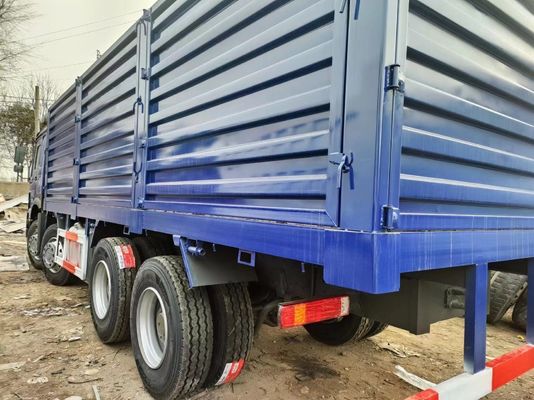 Sinotruck HOWO Azul 8*4 Box Truck 10 pneus caminhão de segunda mão com 6×4 rodas motrizes