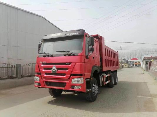 6X4 HOWO 16 20 metros cúbicos 10 rodas motor diesel mineração camião de descarga camião de despejo em vermelho