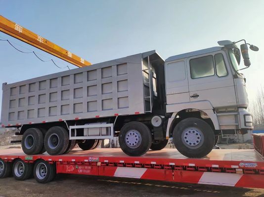 Shacman 8X4 camião de descarga usado 375HP 12 rodas 40t estilo de elevação frontal potência 351-450hp